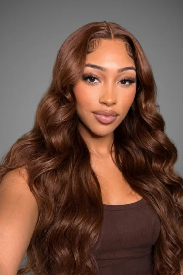 Chocolate brown body wave HD lace wig, long-lasting blend — Crown Strand