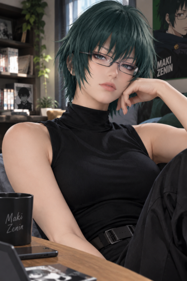 Jujutsu Kaisen Maki Zenin Short Green Cosplay Wig