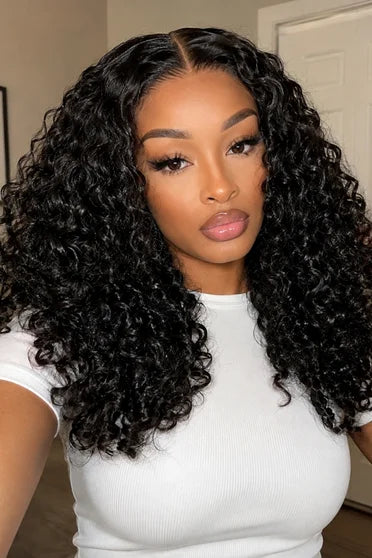 Curly 13x6 HD Lace Frontal Wig – Crown Strand, side profile