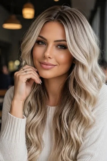Gold Gradient Wavy V-Part Lace Front Wig