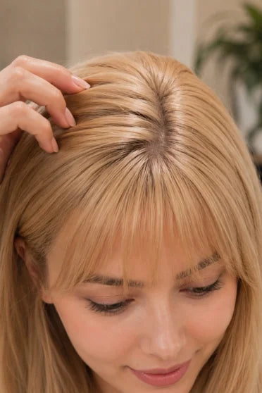 Blonde Straight Layered Synthetic Wig with Bangs