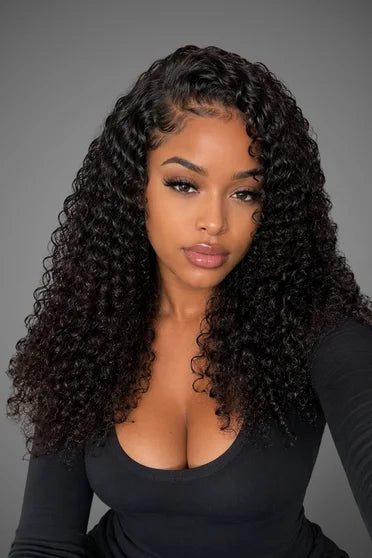 3-in-1 Deep Wave Seamless Flip-Over Half Glueless Wig – Crown Strand, front view