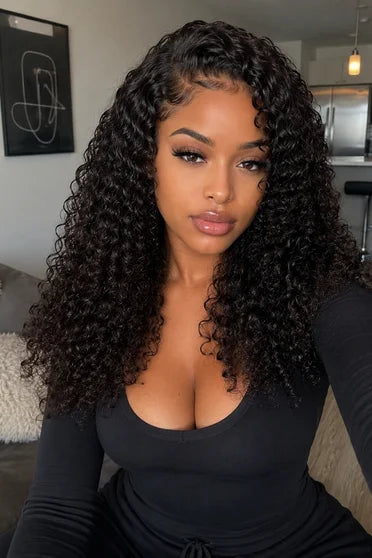 3-in-1 Deep Wave Seamless Flip-Over Half Glueless Wig – Crown Strand, side profile
