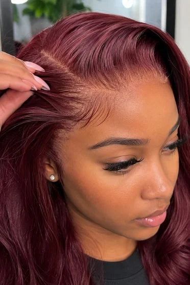 13x6 HD Lace Burgundy Human Hair Wig