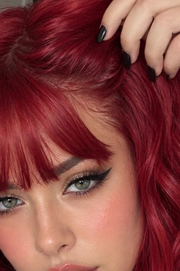 Generic Short Red Bob Synthetic Wig (With Bangs)