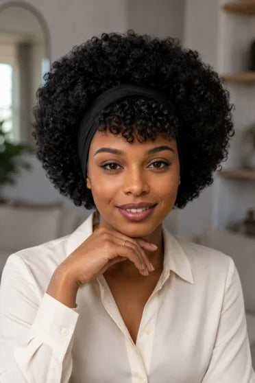 Natural Black Short Afro Kinky Curly Wig
