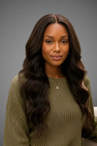 4x6 3D Body Wave Natural Lace Closure Wig - Crown Strand front view portrait
