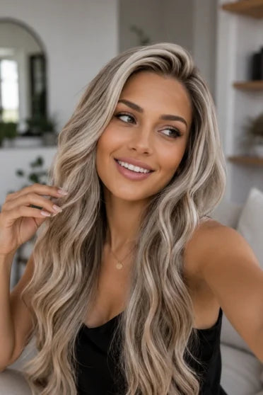 Brown Blonde Mixed V-Part High Lace Front Wig