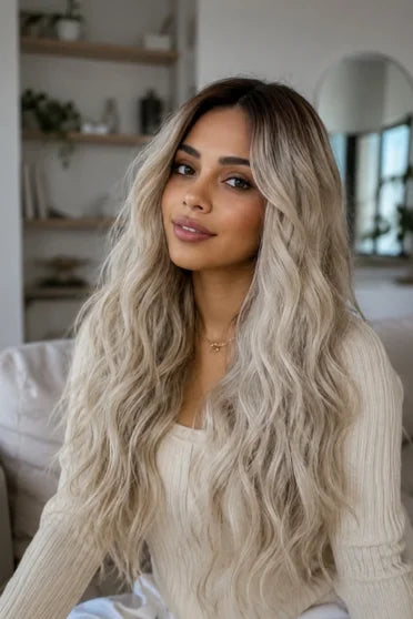 Gradient Wavy V-Part Lace Front Wig