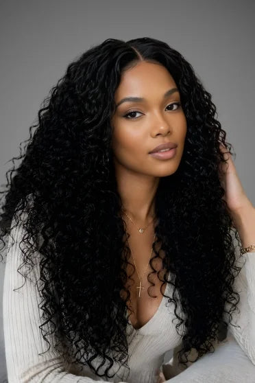 AA Grade Brazilian Wavy Lace Frontal Wig - Crown Strand front view portrait