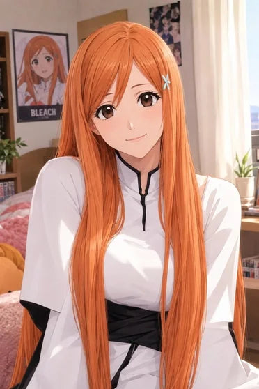 Bleach Orihime Inoue Super Long Orange Cosplay Wig