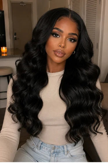Body Wave 13x6 / 360 HD Lace Wig 220% Density – Crown Strand, side profile