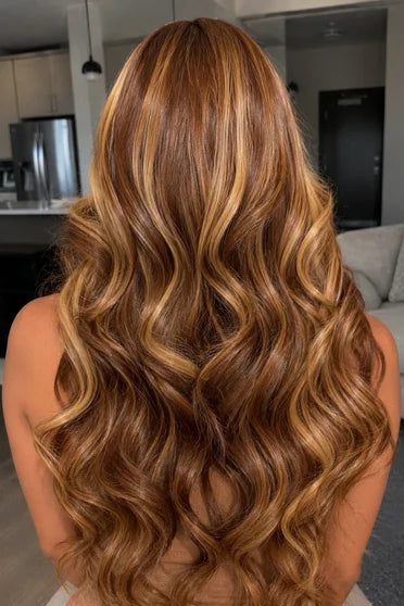 Body Wave P4/27 Highlight Blonde 13x6 HD Lace Wig 200% Density – Crown Strand, styled on model