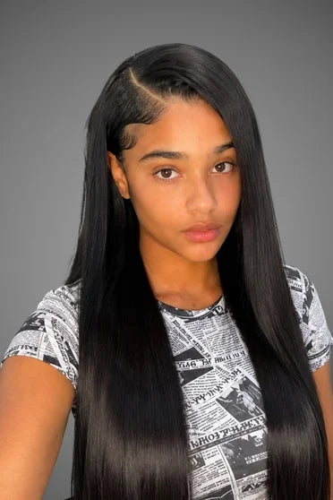 Bone Straight 13x6 / 360 HD Lace Wig (220% Density) – Crown Strand, front view