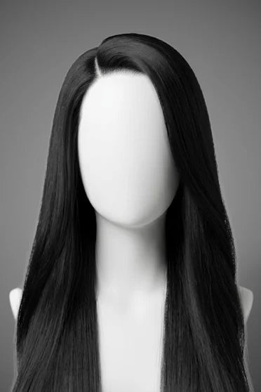 Bone Straight 13x6 / 360 HD Lace Wig (220% Density) – Crown Strand, back view