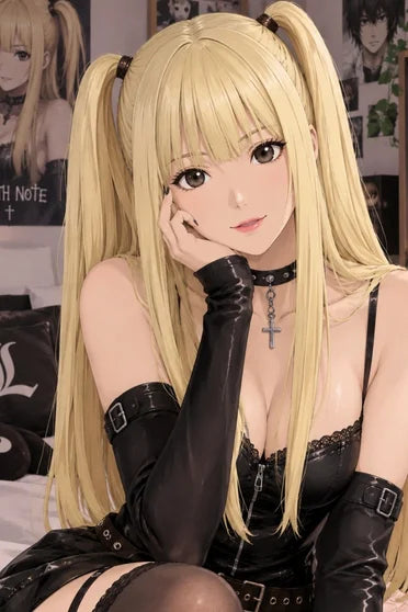 Death Note Misa Amane Long Golden Blonde Cosplay Wig