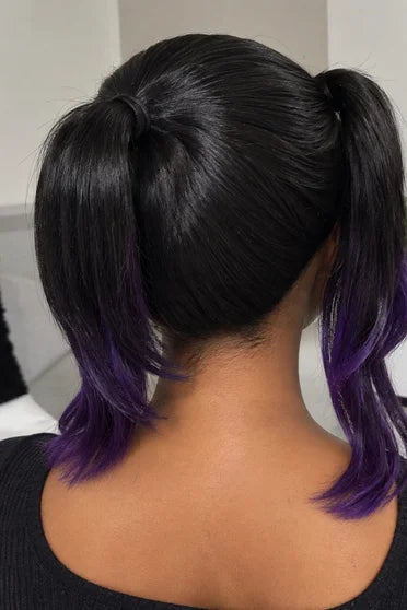 Demon Slayer Shinobu Kocho Black to Purple Gradient Ponytail Cosplay Wig