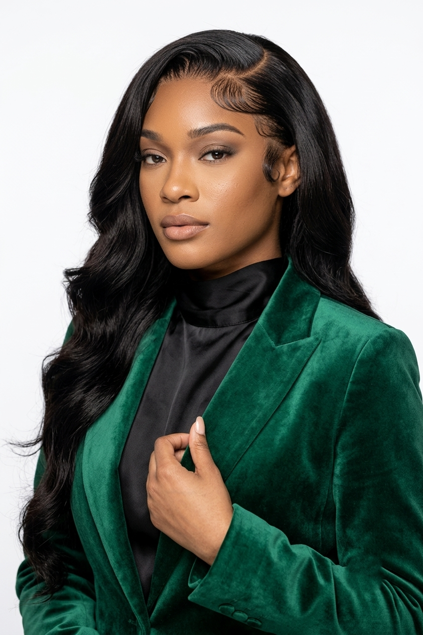13x4 Natural Black Body Wave Lace Frontal Wig