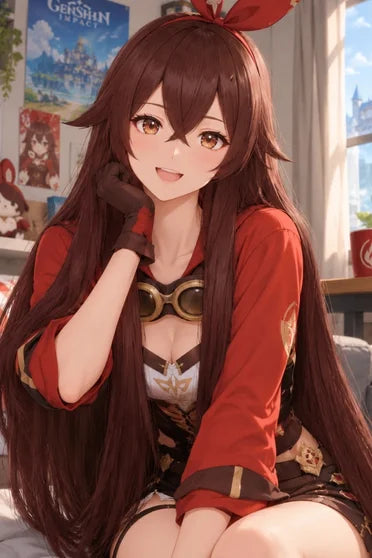 Genshin Impact Amber Cosplay Wig (With Bangs)