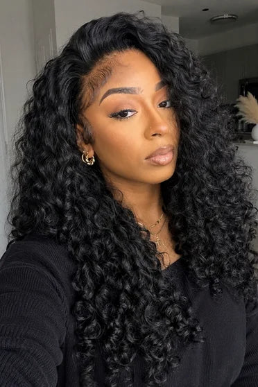 Kinky Curly 3-in-1 Half Human Hair Blend Ready to Wear Wig – Crown Strand, side profile