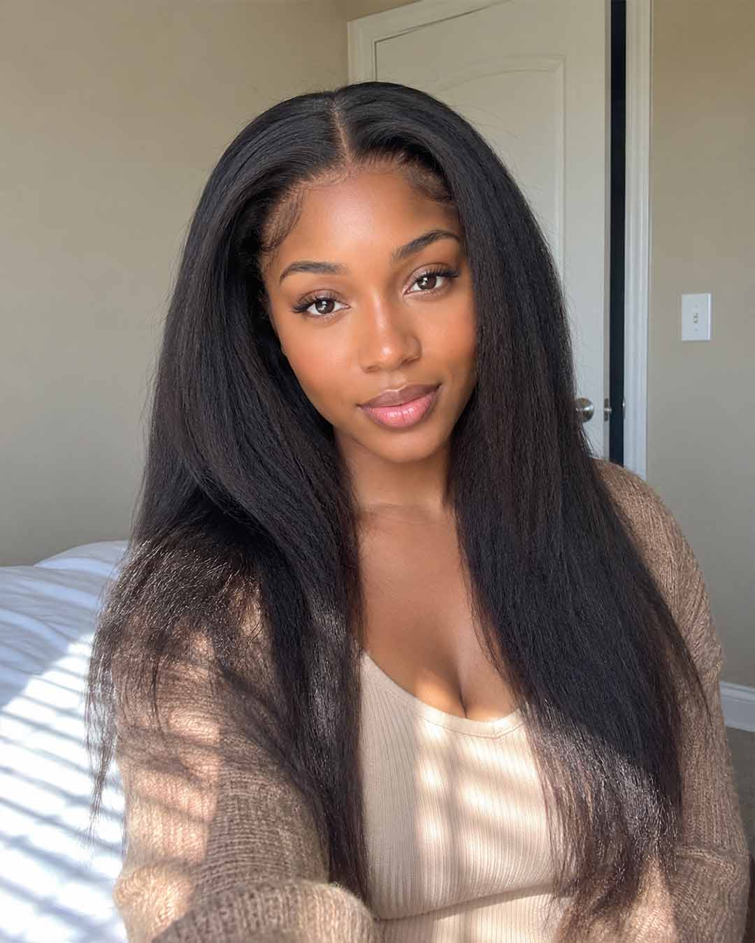 Kinky Straight 360 HD Lace Glueless Human Hair Wig