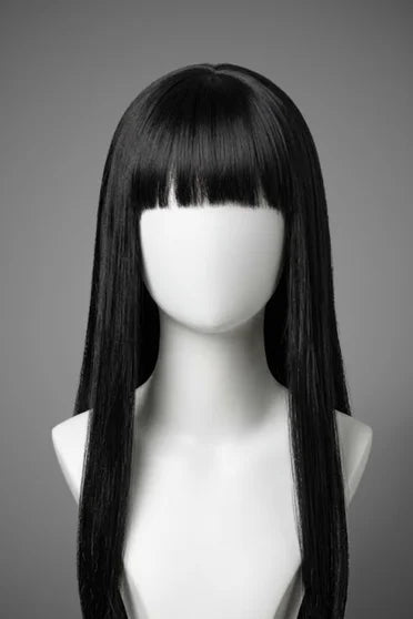 Naruto Hinata Hyuga Dark Blue Long Straight Cosplay Wig (Blunt Bangs)