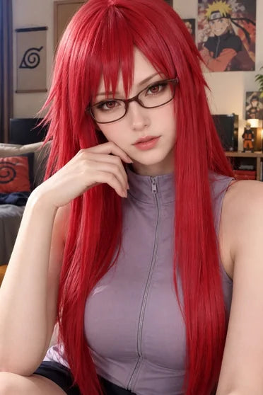 Naruto Karin Uzumaki Long Red Straight Cosplay Wig