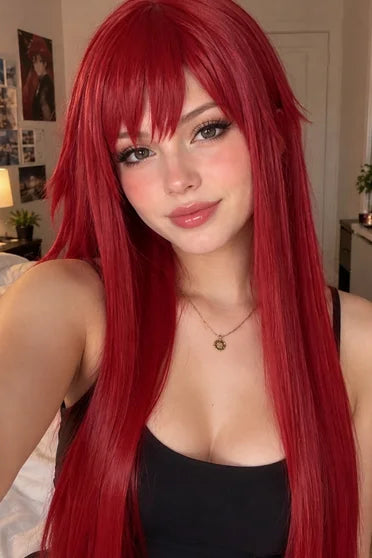 Naruto Karin Uzumaki Long Red Straight Cosplay Wig