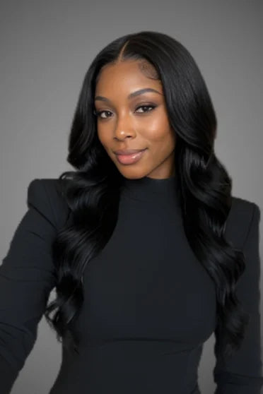 Natural 13x4 Body Wave Lace Frontal Wig – Crown Strand, front view