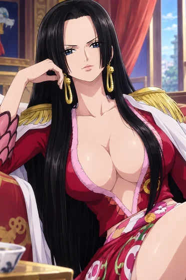 One Piece Boa Hancock Long Black Cosplay Wig