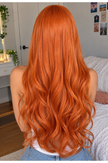 One Piece Nami Long Orange Curly Cosplay Wig