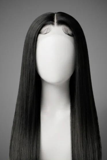 Straight 13x6 HD Lace Glueless Wig 220% Density – Crown Strand, back view