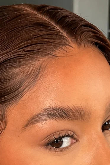 Straight Chocolate Brown 13x6 HD Lace Frontal Wig – Crown Strand, HD lace hairline close-up