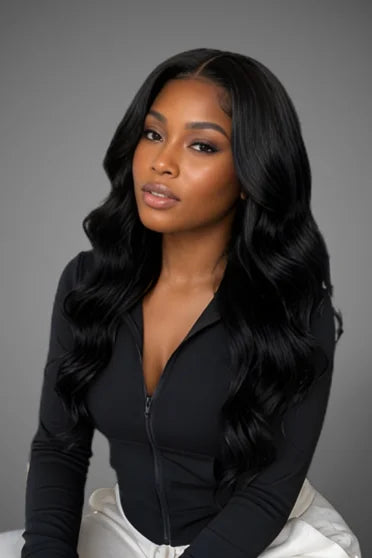 Premium Human Hair Blend 6x4 HD Lace Wig – Crown Strand, front view